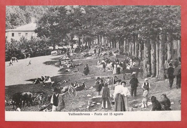 Cartolina Vallombrosa - Festa del 15 Agosto - 1900 ca.