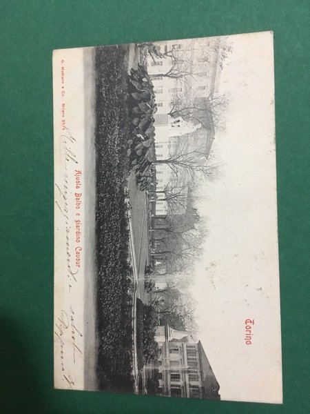 Cartolina Torino - Aiuola Balbo e Giardino Cavur - 1929