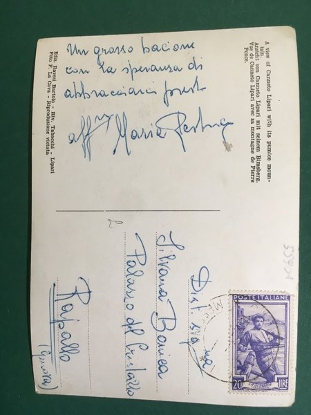 Cartolina Panorama Di Canneto Lipari - Con La Sua Montagna …