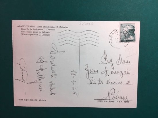 Cartolina Abano Terme - Zona Residenziale C.Colombo - 1966