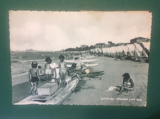 Cartolina Cattolica - Spiaggia Lato Sud - 1951