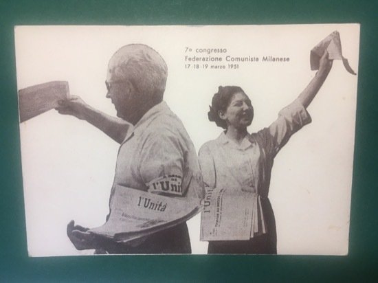 Cartolina 7°Congresso Federazione Comunista Milanese - Marzo - 1951ca.