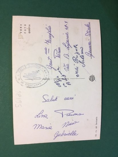 Cartolina Santuario Di Velva - Chiavari - 1970