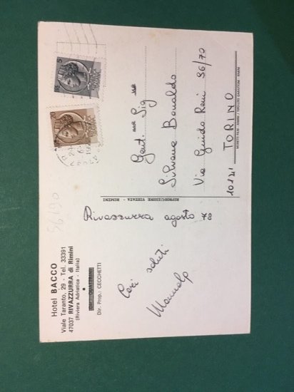 Cartolina Hotel Bacco - Rivazzurra Di Rimini - 1972