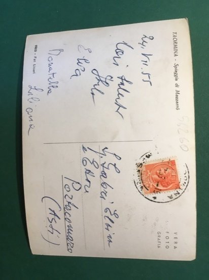 Cartolina Taormina - Spiaggia Di Mazzarò - 1953