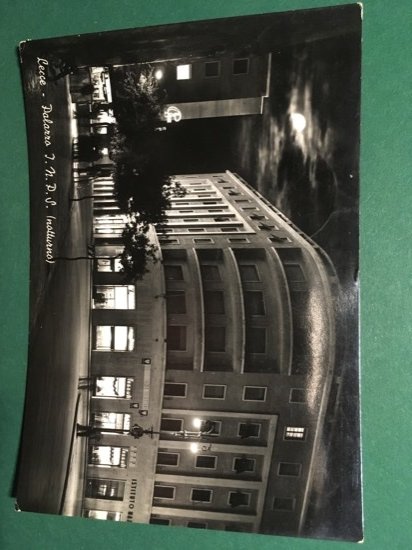 Cartolina Lecce - Palazzo J.N.P.S - Notturno - 1956