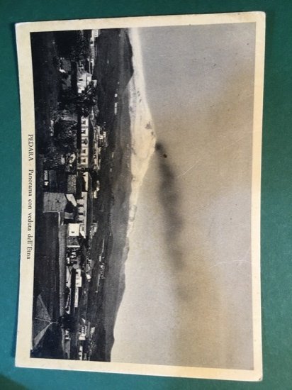 Cartolina Pedara - Panorama Con Veduta Dell'Etna - 1956