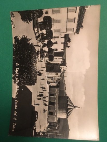 Cartolina S.Egidio Alla Vibrata - Piazza Del S.Cuore - 1960