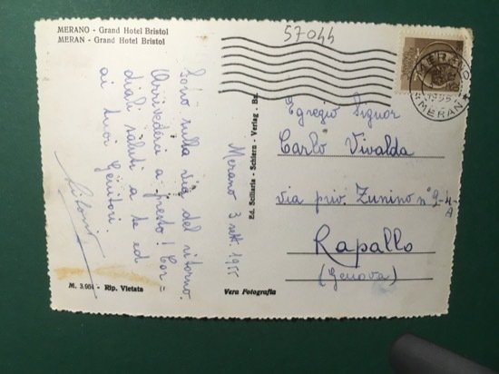 Cartolina Merano - Grand Hotel Bristol - 1955