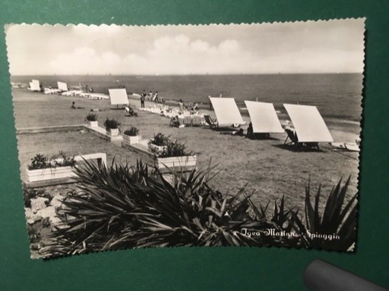 Cartolina Igea Marina - Spiaggia - 1953