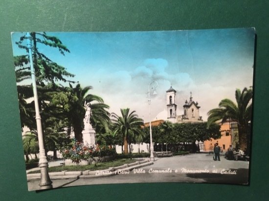 Cartolina Bitritto - Villa Comunale e Monumenti Ai Caduti - …