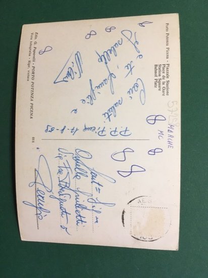 Cartolina Porto Potenza Picena - Piazzale Stazione - 1959