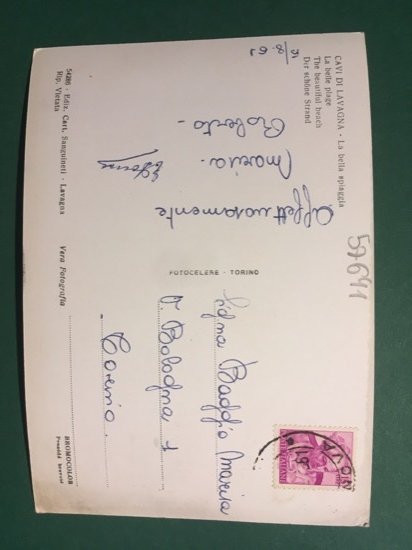 Cartolina Cavi Di Lavagna - La Bella Spiaggia - 1961