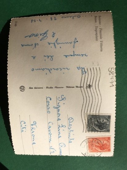 Cartolina Bolzano - Piazzale Vittoria - 1958