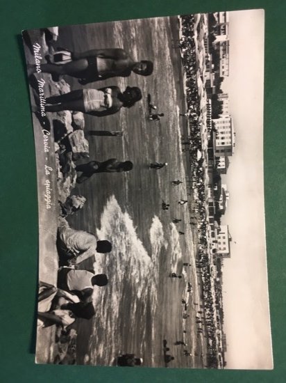 Cartolina Milano Marittima - Cervia - La Spiaggia - 1957