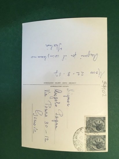 Cartolina Pensione Holtzer - Moso Sesto - M. 1340 Dolomiti …