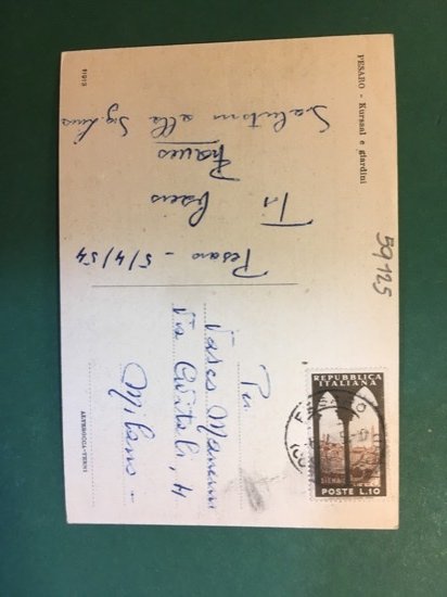 Cartolina Pesaro - Kursaal E Giardini - 1954