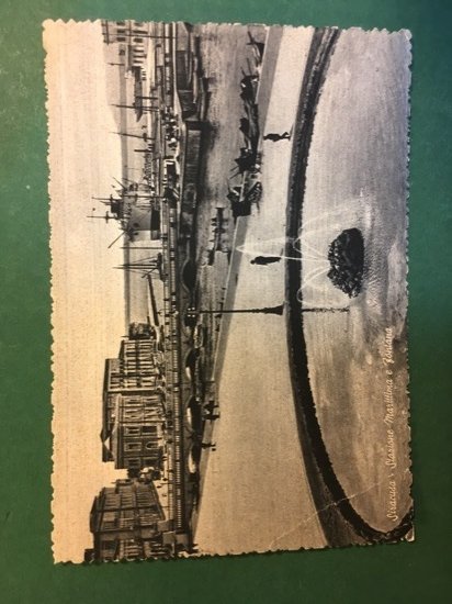 Cartolina Siracusa - Stazione Marittima E Fontana - 1956