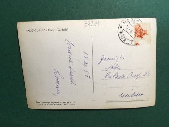 Cartolina Modigliana - Corso Garibaldi - 1956