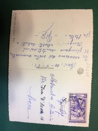 Cartolina Bari - Lungomare - Sagra S. Nicola - 1952