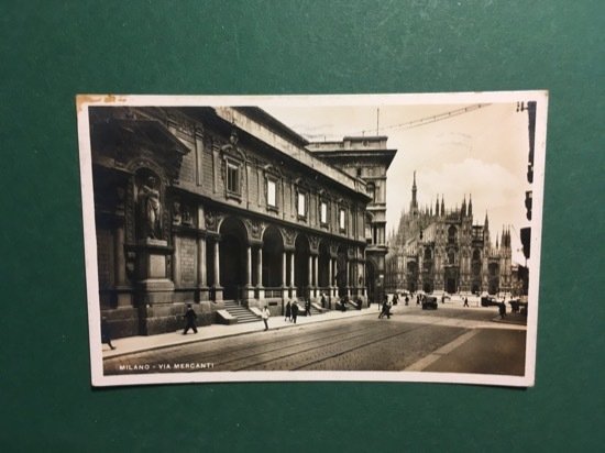 Cartolina Milano - Via Mercanti - 1935 ca.