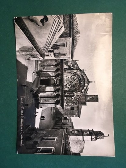 Cartolina Troia - Piazza Episcopo E Cattedrale - 1955