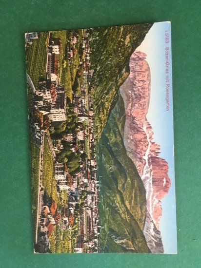 Cartolina Bozen Gries - Mit Rosengarten - 1930 ca.