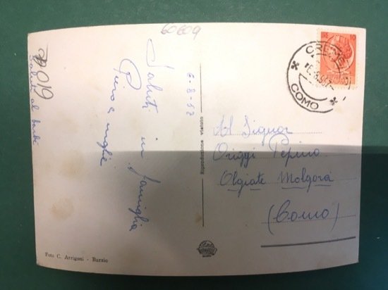 Cartolina Saluti Da Moggio - 1957