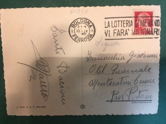 Cartolina Bologna - Stazione Ferroviaria - 1940