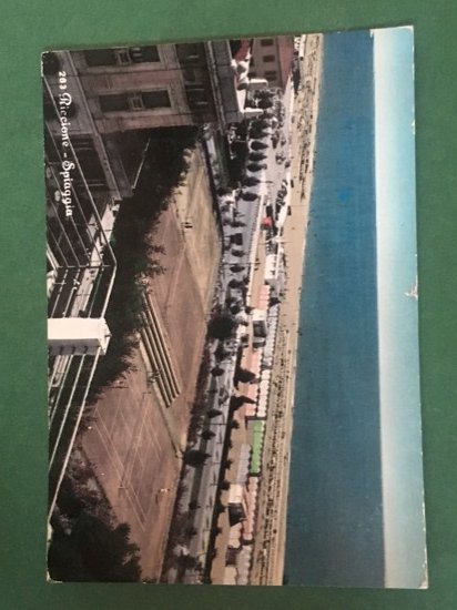 Cartolina Riccione - Spiaggia - 1958