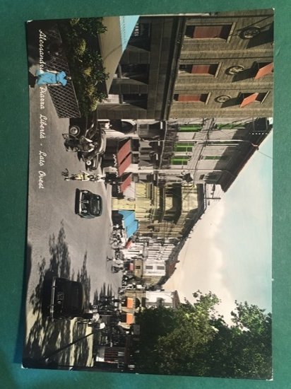 Cartolina Alessandria - Piazza Libertà Lato Ovest - 1952