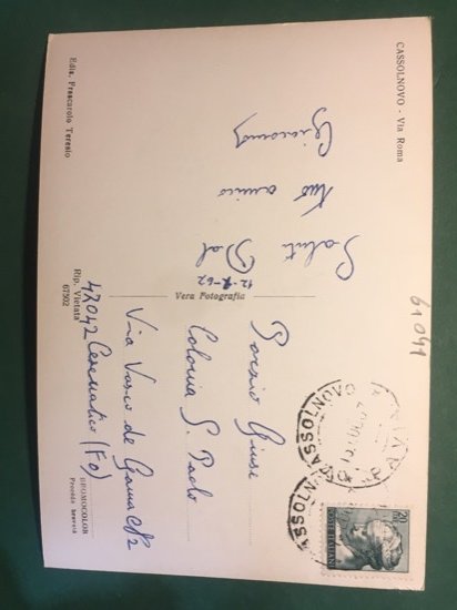 Cartolina CassolNovo - Via Roma - 1967