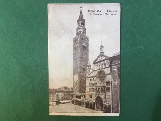 Cartolina Cremona - Facciata Del Duomo E Torrazzo - 1925