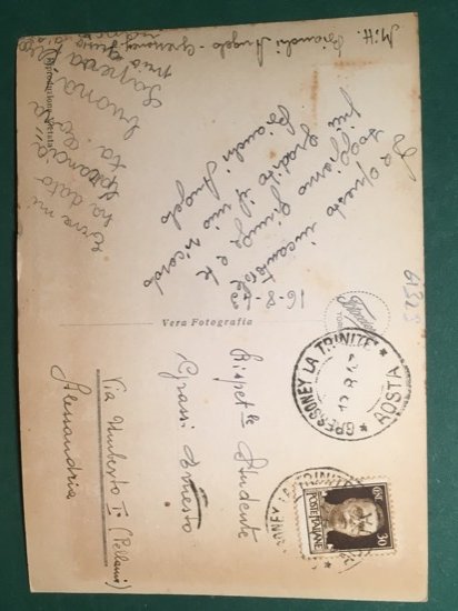 Cartolina Gressoney La Trinitè - Torrente LYS - 1943