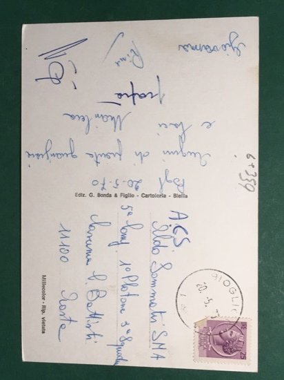 Cartolina Saluti da Bioglio - 1979