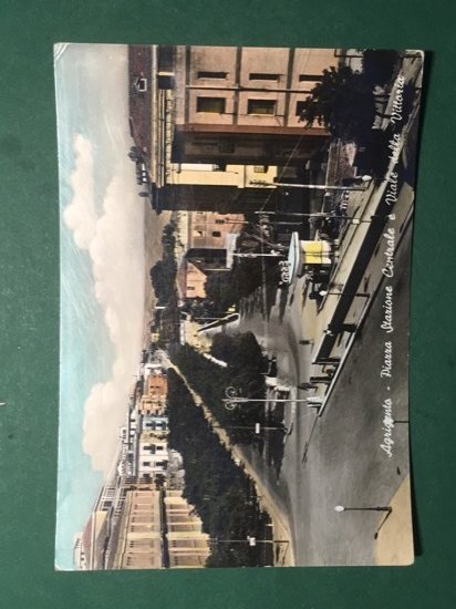 Cartolina Agrigento - Piazza Stazione Centrale e Viale della Vittoria …