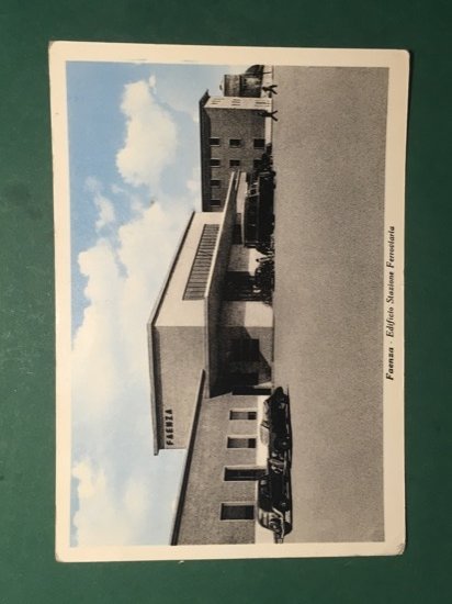 Cartolina Faenza - Edificio Stazione Ferroviario - 1952