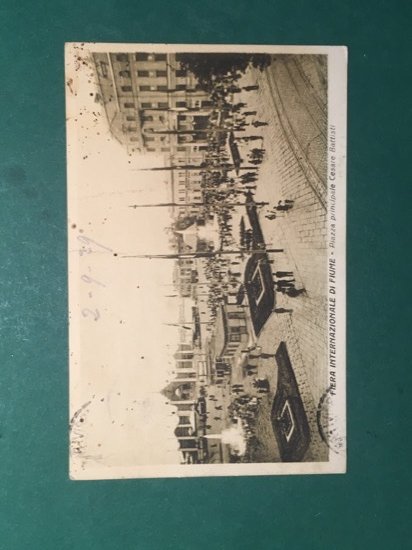 Cartolina Fiera Internazionale di Fiume - Piazza principale - 1928