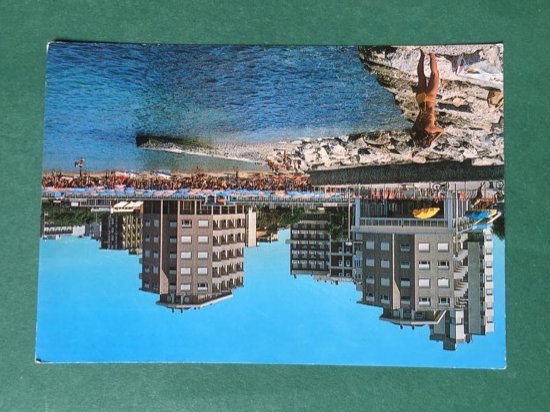 Cartolina Pesaro - Alberghi visti dal Mare - 1985