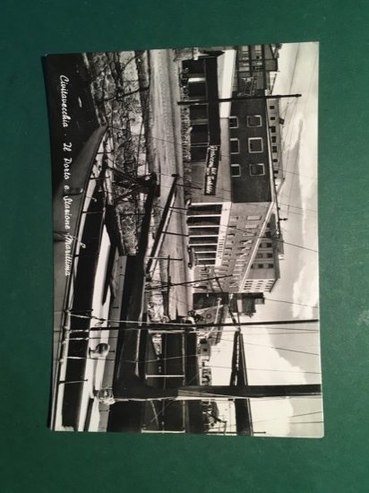 Cartolina Civitavecchia - Il Porto e Stazione Marittima - 1958