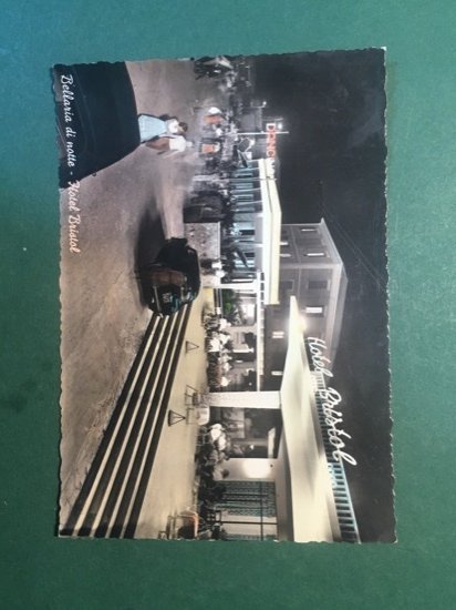 Cartolina Bellaria di Notte - Hotel Bristol - 1956