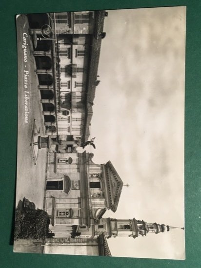Cartolina Carignano - Piazza Liberazione - 1963