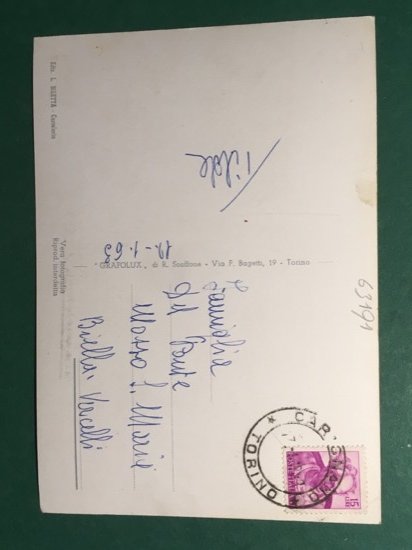 Cartolina Carignano - Piazza Liberazione - 1963