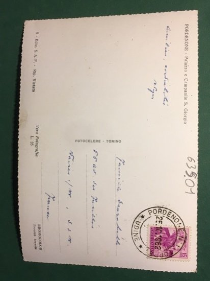 Cartolina Pordenone - Palazzo e Campanile S. Giorgio - 1962