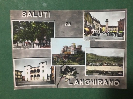 Cartolina Saluti da Langhirano - Panorama - Piazza Garibaldi - …