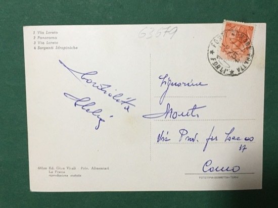 Cartolina Saluti da La Fratta - Via Loreto - Panorama …