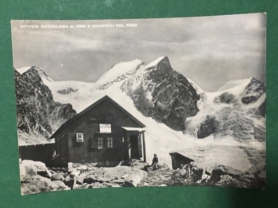 Cartolina Rifugio Mezzalama e Ghiacciai del Rosa - 1953
