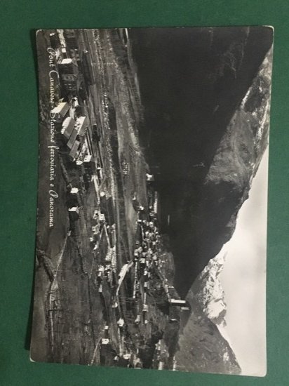 Cartolina Pont Canavese - Stazione e Panorama - 1950