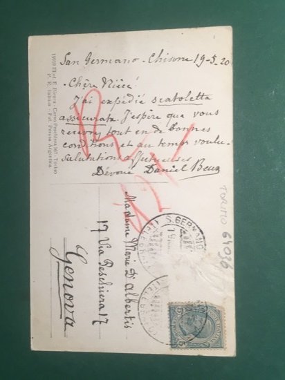 Cartolina Panorama di S. Germano Chisong - 1920