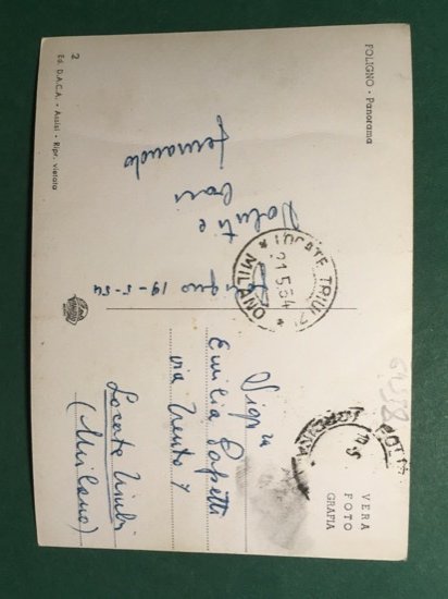 Cartolina Folignano - Panorama - 1954